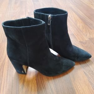 Sam Edleman Hilty Suede Leather Ankle Boots Booties Size 9 Black